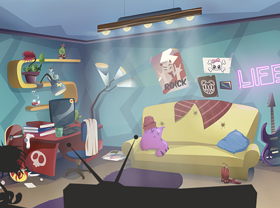 Teenager Room Concept art design illustration vector