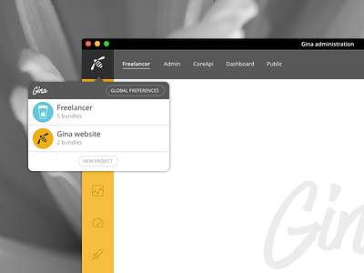 Gina admin app framework interface nodejs
