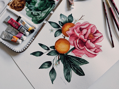 State Flower Project: Indiana Peony + Florida Orange Blossom