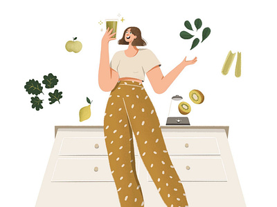 Green Smoothie Illustration