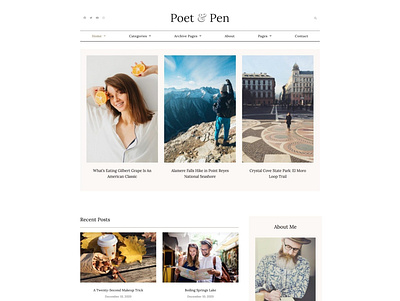 Poet & Pen - Personal Blog Elementor Template Kit blog blog website elementor elementor templates web design website design wordpress writter