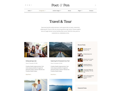 Poet & Pen - Personal Blog Elementor Template Kit