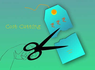 Cost-Cutting poster animation art design figma flat illustration logo minimal type typography
