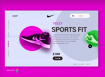 sports Landing page branding design figma illustration logo minimal nike ui ux vector website