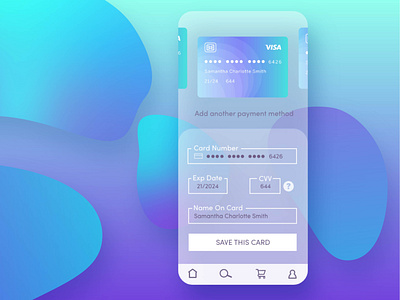 Credit card form - Daily Ui - Day 2 / 100 100dayschallenge appdesign bank card banking blue and purple checkout checkout form checkout page creditcard dailyui dailyui 002 glass ui gradient gradients money money app transparent ui uk vector