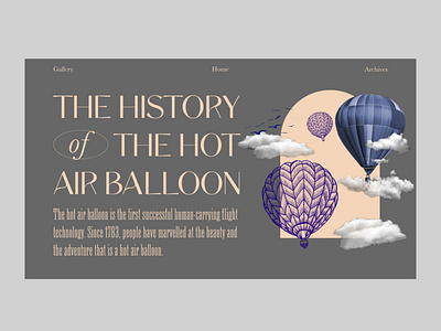 Day 003 - Landing Page -  Hot Air Balloon History #DailyUi