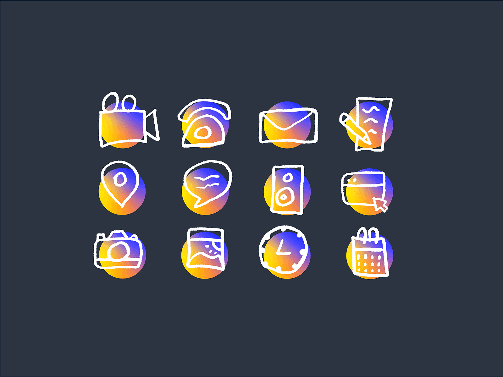 Day 005 - App Icon Set - Illustrative and Vector app icon app icons collection dailyui dailyui 005 doodle doodling gif group hand drawn illustration illustrator procreate set uidesign