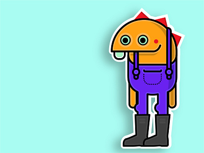 doop6 adobe illustrator bold cartoon character design flat illustration minimal vector