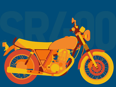 sr400 adobe illustrator bold design flat illustration minimal motorcycle sr400 vector yamaha
