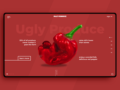 Ugly Produce Landing Page concept design ecommerce grocery landing landingpage layout produce ugly produce ui ux vegetable web web design website