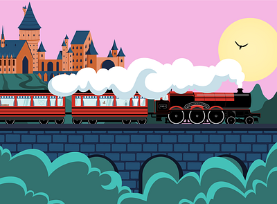 Hogwarts Express Illustration design graphic design illustration vector