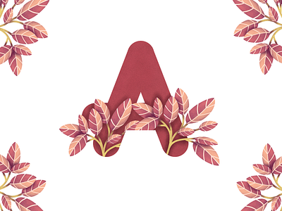 floral typography red