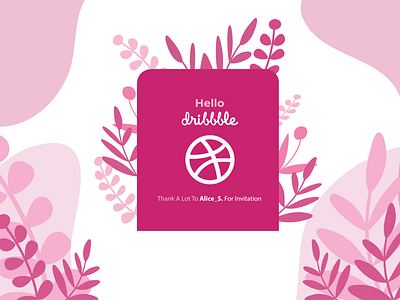 dribbble invitation floral design illustration