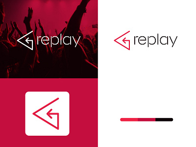 Replay Logo brand brand identity branding clean dailylogo dailylogochallenge design illustrator logo design modern logo musiclogo