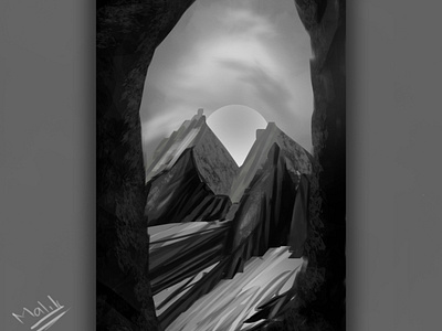 Landscape in grey scale