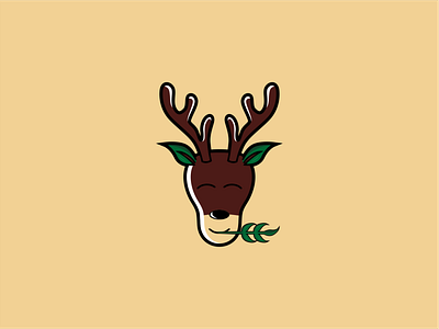 Deer animal animal character character cute deer deer head deer logo icon leaf logo logo logo designs logo minimalist logo playful minimalist playful