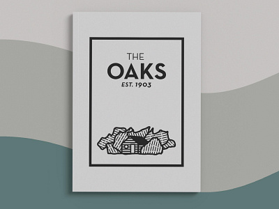 The Oaks - Logo and Illustration 1903 blackandwhite canyon clean engraving illustration logo design menu ogden resturant skilled utah