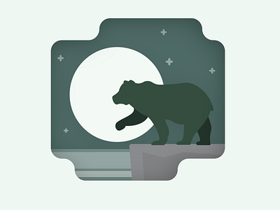 Bear at Night clean design illustration