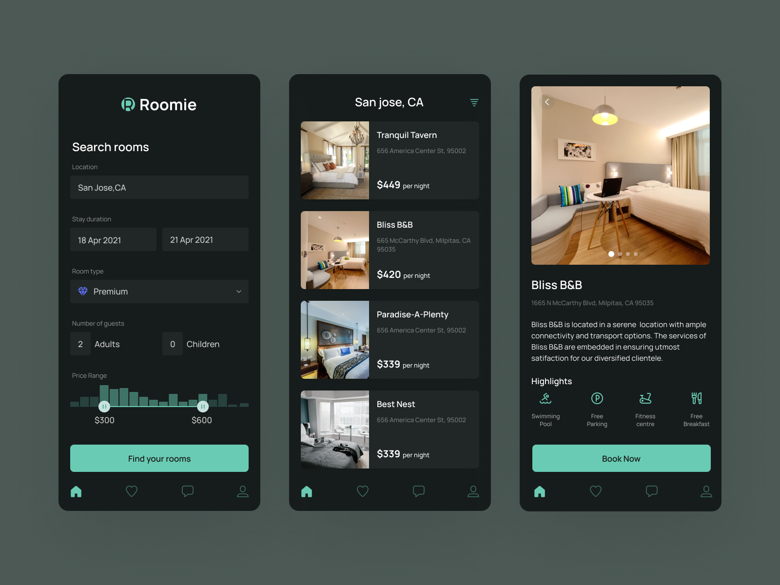 Room Booking App - Dark Mode By Akhil Sunny For PXD On Dribbble