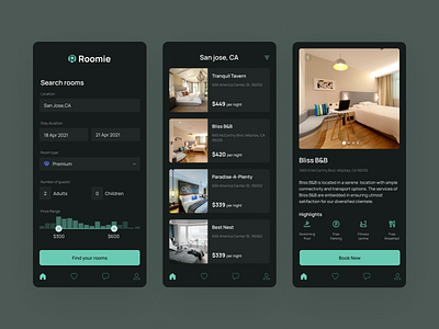 Room Booking App - Dark Mode