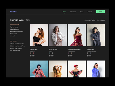 Fashion/E-Commerce Website Dark Mode