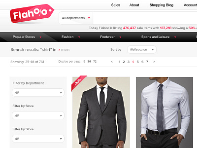 Design for Flahoo.com clothes design interface shopping slick user