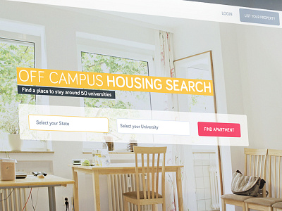 Design for Student housing search design flat housing property search student webdesign