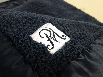 Monogram on a soft blanket blanket broidery design monogram