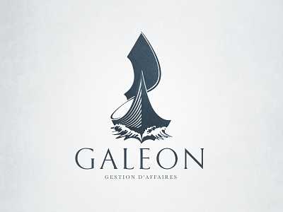 Galeon Logo blue business corporate design financial identity logo marine navy ship