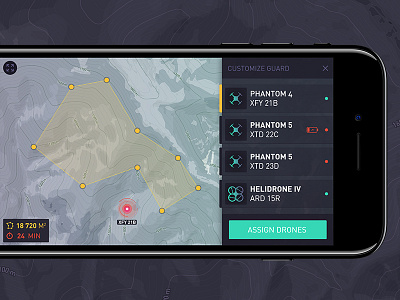 Drone Fleet Management UI - Guard app drones guard interface iphone7 ui user ux