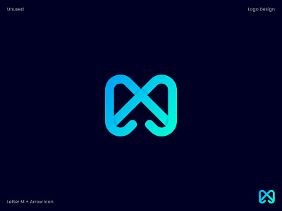 M + UParrow Logo Concept. 3d abstract app icon arrow logo branding business concept creative diagram geometric gradient isometric lettering logo logo design mordern logo technology unique logo vector