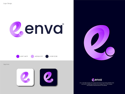 Enva Website Logo, Modern Logo, E Letter Logo. abstract branding business corporate dribbble best shot e letter logo gradient logo logo design branding logo mark logotype morden logo professional typography unique logo webdesign