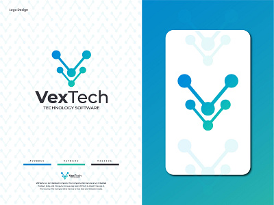 VEXTECH - Tech Logo Design Branding. V Letter Logo.