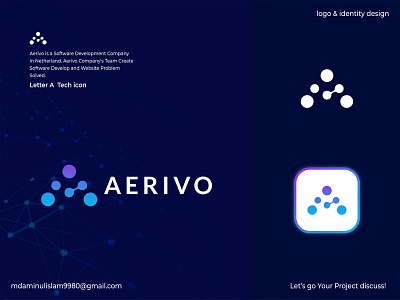 Aerivo_Software Company brand identity logo Design