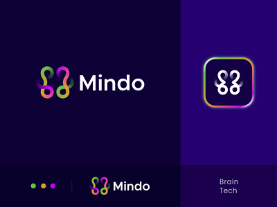 Mind Logo design- Turning Logo- Think logo- Brain logo-Mindo