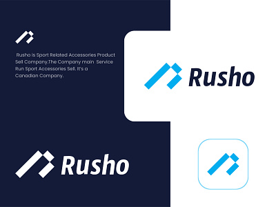 Rusho- athlete logo- Running Logo- Sport Logo- R logo
