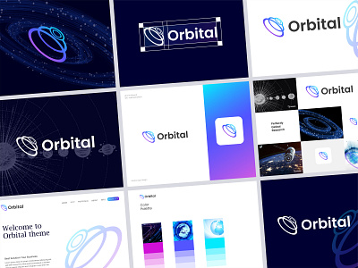 Orbital - Orbit Logo Design - glob Logo- Brand Guideline earth earth research logo galaxy galaxy research graphic design icon logo logo logo creator logo design logo inspirer network logo space space logo space research technology logo universe universe logo