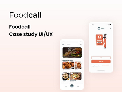Foodcall case study app design behance case study design food ui ux