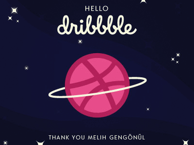 First Shot dribbble first shot gif hellp pink and navy planet space thanks