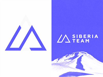 Siberia team logo blue branding emblem geometry identity logo logo design logotype mountaing siberia siberia team