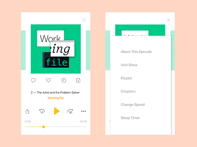 Improving Podcast Player Screen audio ios music player podcast podcast app redesign spreaker ui ux