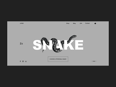 Snake page concept black and white concept design minimal snake type typography ui ux