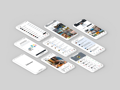 Social Networking App branding graphic design ui