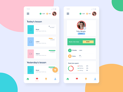 Language learning app - UI design app design app inspiration design mobile ui ui