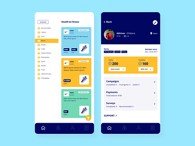 Influencer marketing app - UI design app design app inspiration design mobile ui ui