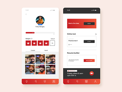 Education content creators app - UI design