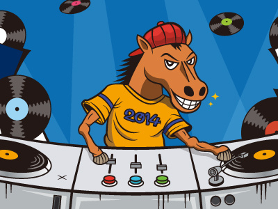 DJ Horse illustration comic horse illust illustrator