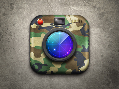 Fake Camera Icon app army camera design graphic icon ios military photoshop radar