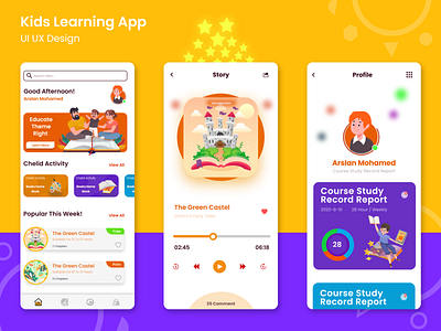 Kids E-Learning App | UI UX Design by Mohamed Mustafa on Dribbble