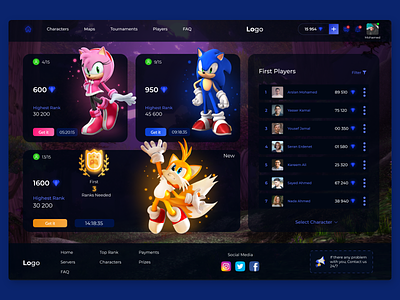 Sonic Game | UI UX Web Design